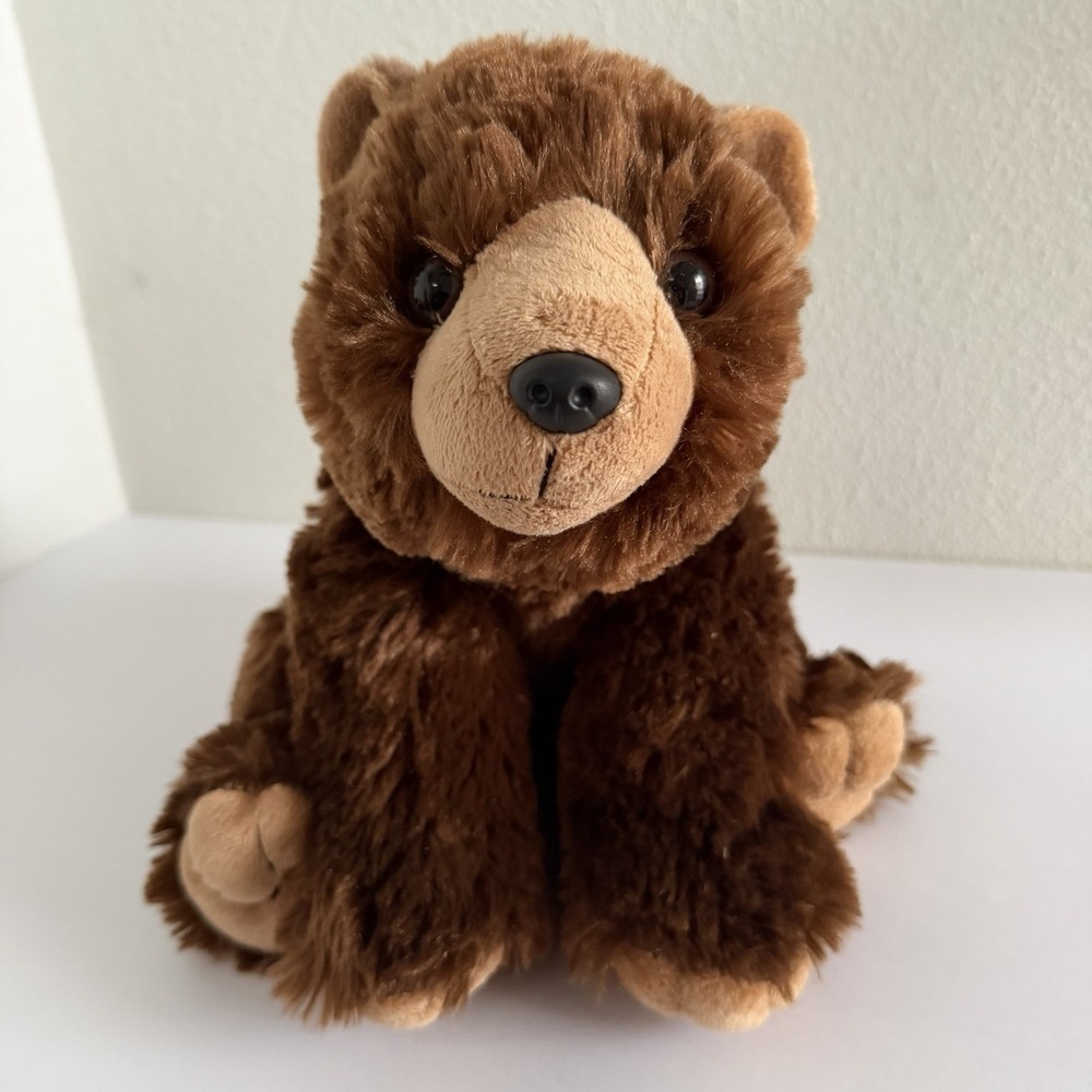 Wild Republic Brown Grizzly Bear Sitting Plush Stuffed Animal Toy 12" - Picture 2 of 10